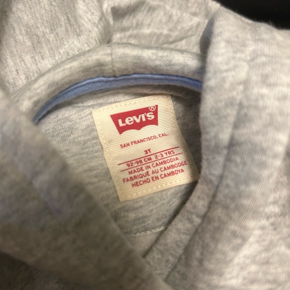 Girls 3T Levi's® Lightweight Fleece Crossover Hem Logo Hoodie-NWT - Picture 7 of 9